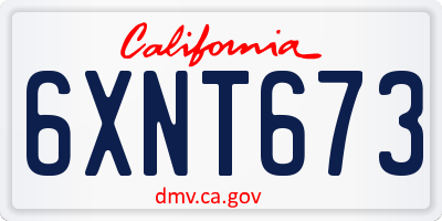 CA license plate 6XNT673