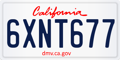 CA license plate 6XNT677