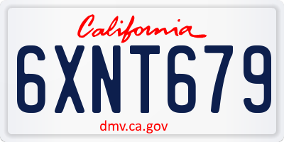 CA license plate 6XNT679