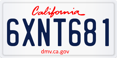 CA license plate 6XNT681