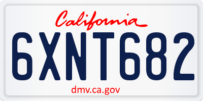 CA license plate 6XNT682