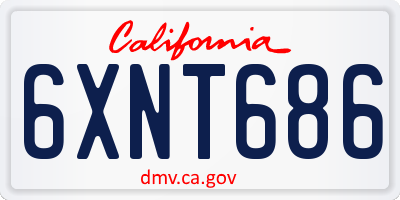 CA license plate 6XNT686