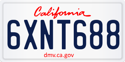 CA license plate 6XNT688