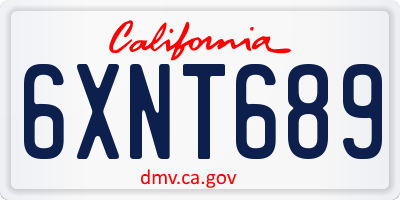 CA license plate 6XNT689