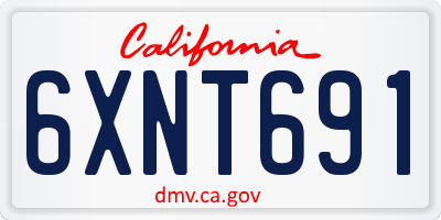 CA license plate 6XNT691