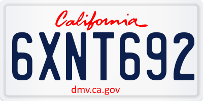 CA license plate 6XNT692