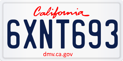 CA license plate 6XNT693