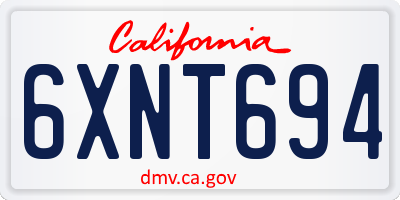 CA license plate 6XNT694