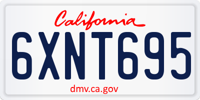 CA license plate 6XNT695