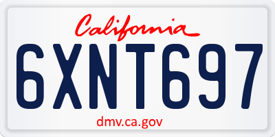 CA license plate 6XNT697