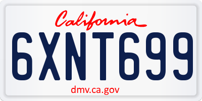 CA license plate 6XNT699