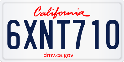 CA license plate 6XNT710