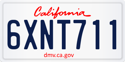 CA license plate 6XNT711