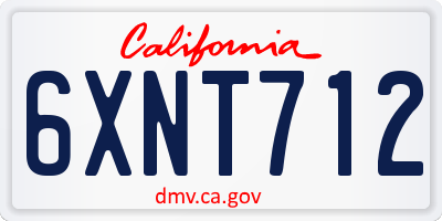 CA license plate 6XNT712