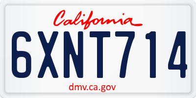 CA license plate 6XNT714