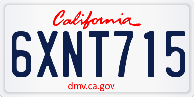CA license plate 6XNT715