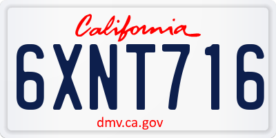 CA license plate 6XNT716