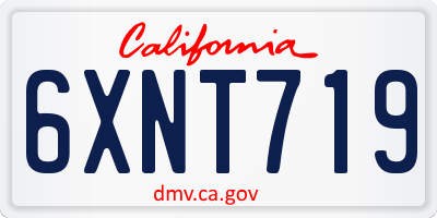 CA license plate 6XNT719