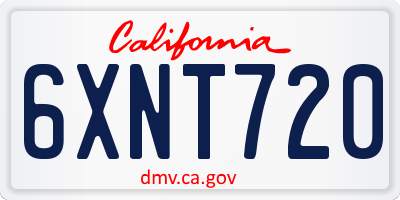 CA license plate 6XNT720