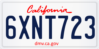 CA license plate 6XNT723