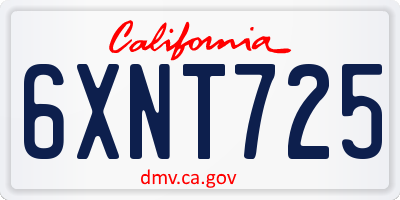 CA license plate 6XNT725