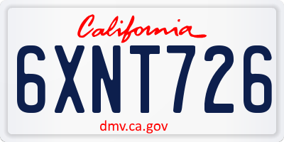 CA license plate 6XNT726