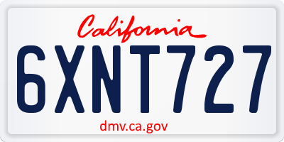 CA license plate 6XNT727