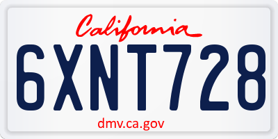 CA license plate 6XNT728