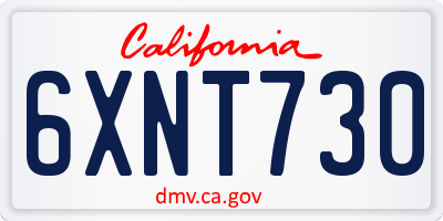 CA license plate 6XNT730