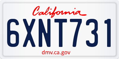 CA license plate 6XNT731