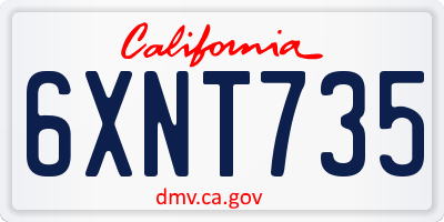 CA license plate 6XNT735