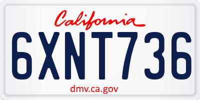 CA license plate 6XNT736