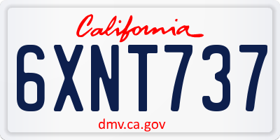 CA license plate 6XNT737