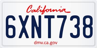 CA license plate 6XNT738