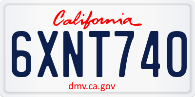 CA license plate 6XNT740