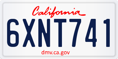 CA license plate 6XNT741