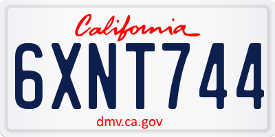 CA license plate 6XNT744