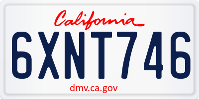 CA license plate 6XNT746
