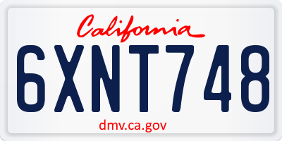 CA license plate 6XNT748