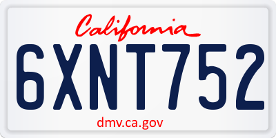 CA license plate 6XNT752