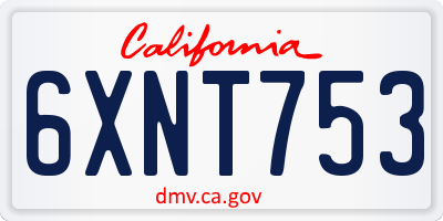 CA license plate 6XNT753