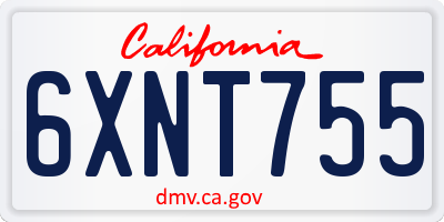 CA license plate 6XNT755