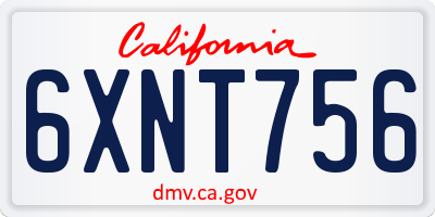 CA license plate 6XNT756