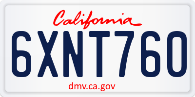 CA license plate 6XNT760