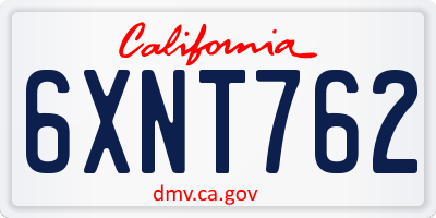 CA license plate 6XNT762