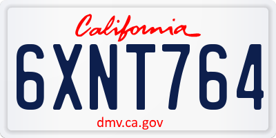 CA license plate 6XNT764
