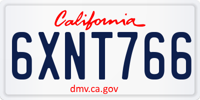 CA license plate 6XNT766
