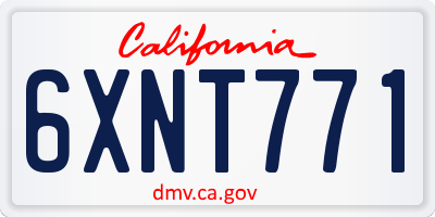CA license plate 6XNT771