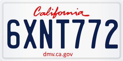 CA license plate 6XNT772