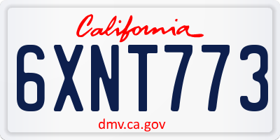 CA license plate 6XNT773